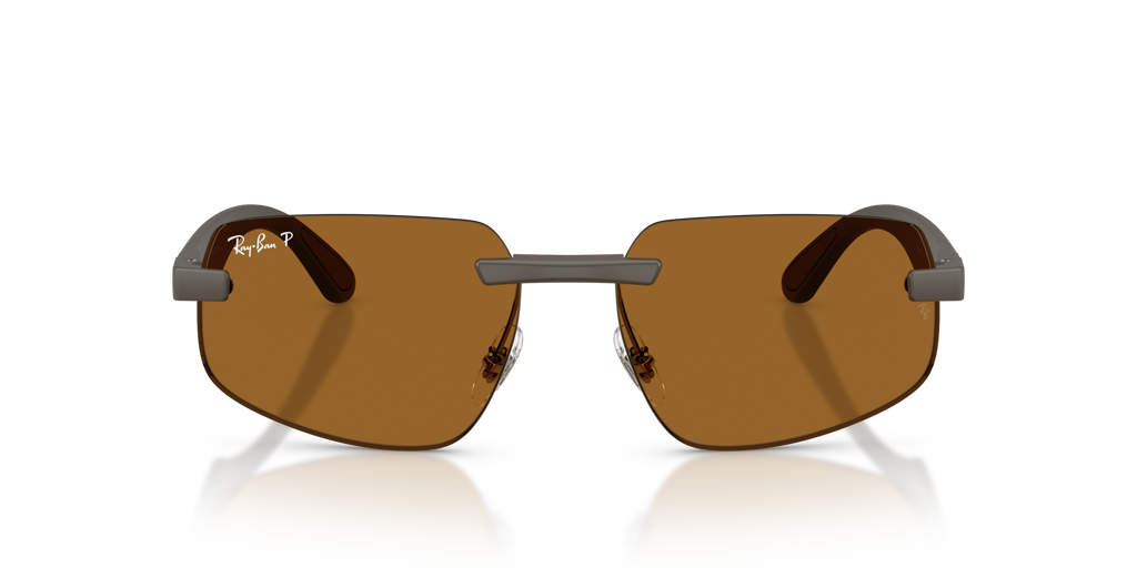 Ray-Ban RB4475CH Polarised Sunglasses front view - Colour: Matte Sand Brown - Lens: Polarised Bronze - Media: Standard