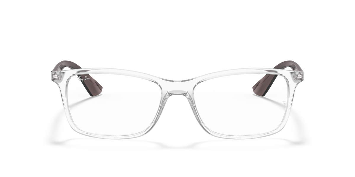 Ray-Ban RB7047 Optical Frames front view - Colour: Clear with Grey Temples