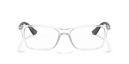Ray-Ban RB7047 Optical Frames front view - Colour: Clear with Grey Temples