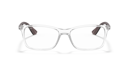 Ray-Ban RB7047 Optical Frames front view - Colour: Clear with Grey Temples