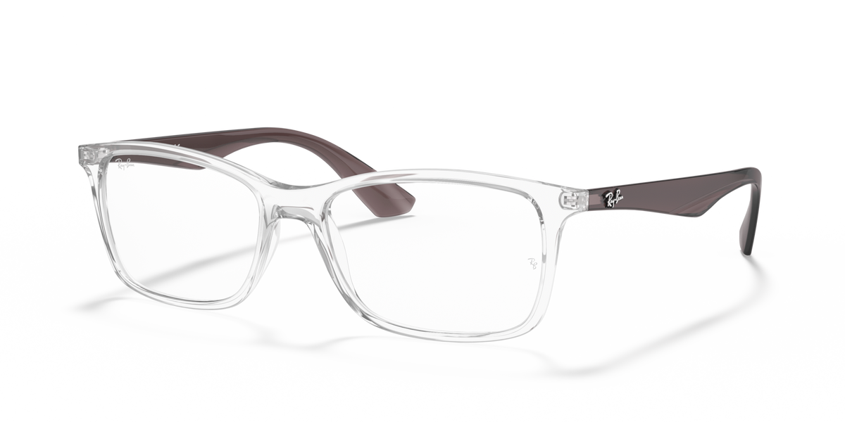 Ray-Ban RB7047 Optical Frames angle view - Colour: Clear with Grey Temples