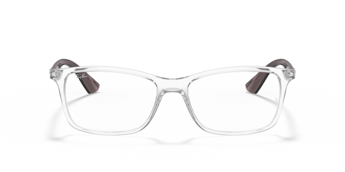 Ray-Ban RB7047 Optical Frames front view - Colour: Clear with Grey Temples