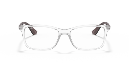 Ray-Ban RB7047 Optical Frames front view - Colour: Clear with Grey Temples