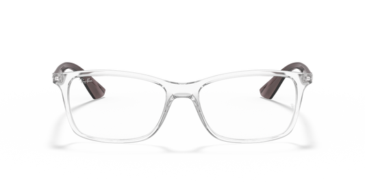 Ray-Ban RB7047 Optical Frames front view - Colour: Clear with Grey Temples