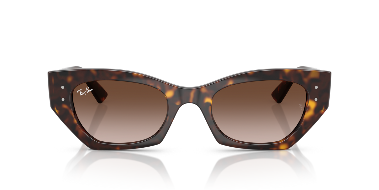 Ray-Ban Zena Bio-Based RB4430 Sunglasses front view - Colour: Polished Havana / Brown Gradient