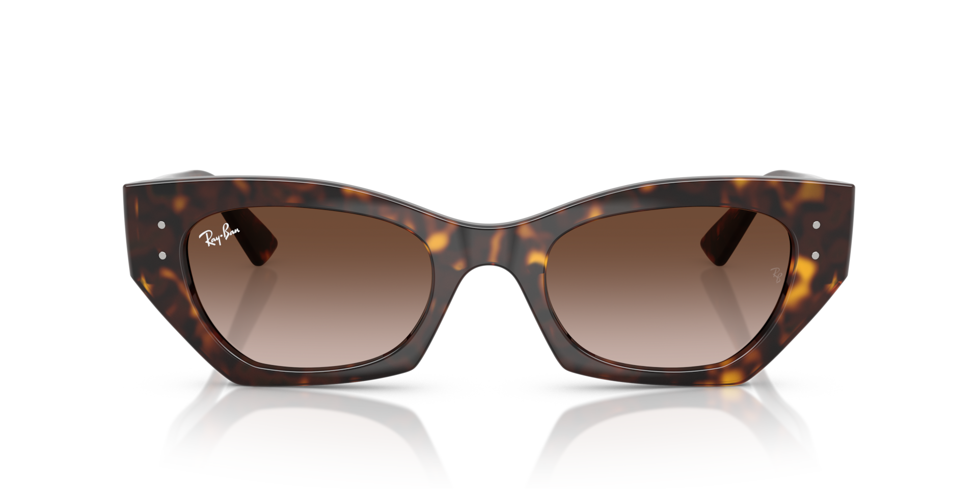Ray-Ban Zena Bio-Based RB4430 Sunglasses front view - Colour: Polished Havana / Brown Gradient