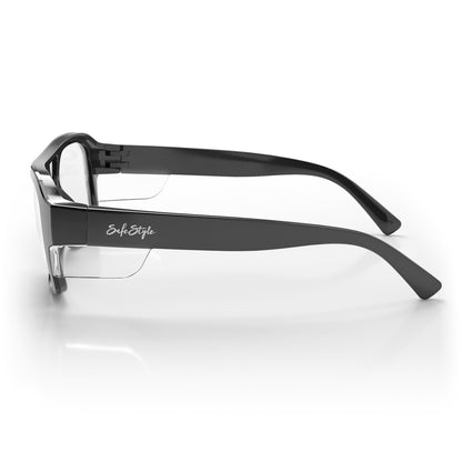 SafeStyle Skylines prescription safety glasses in Black — side view