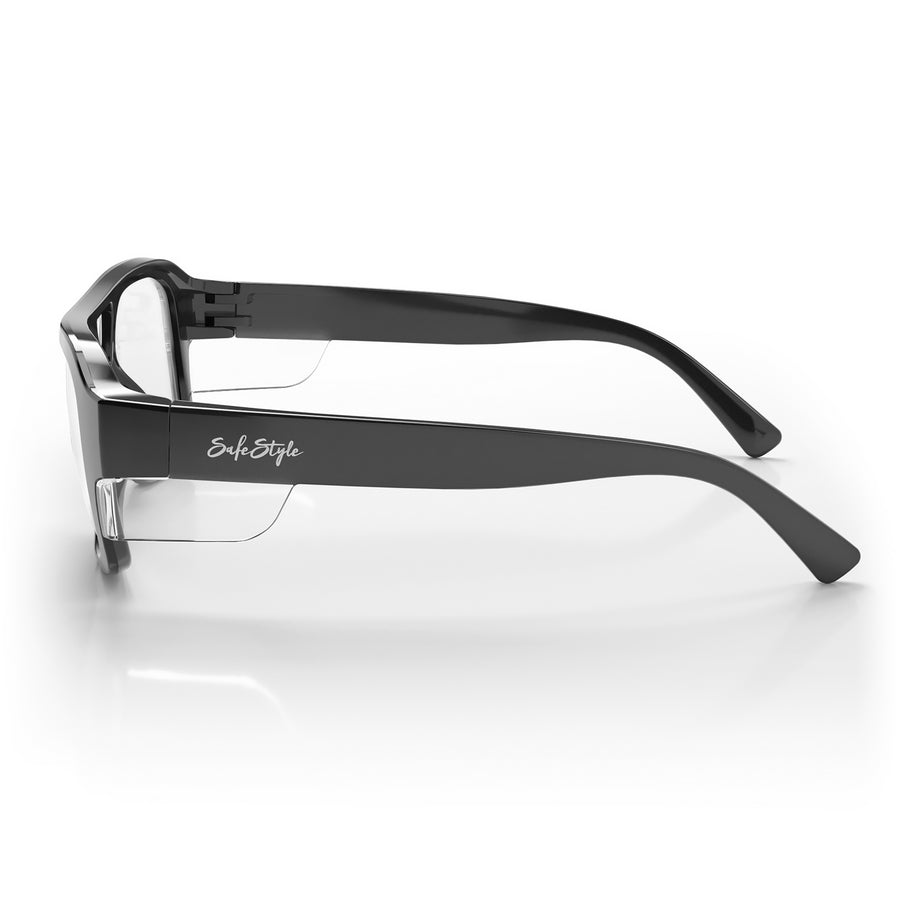 SafeStyle Skylines prescription safety glasses in Black — side view