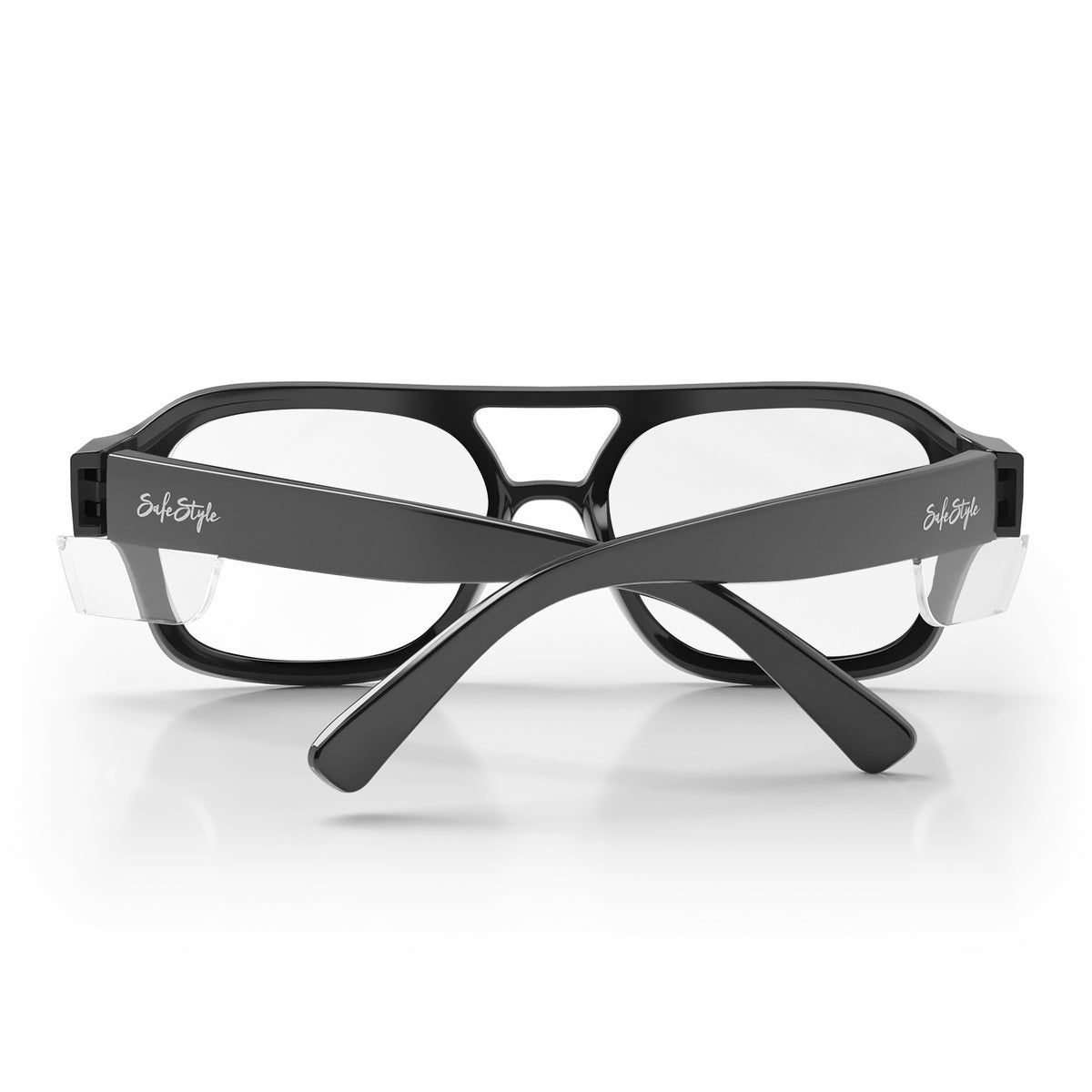 SafeStyle Skylines prescription safety glasses in Black — back view