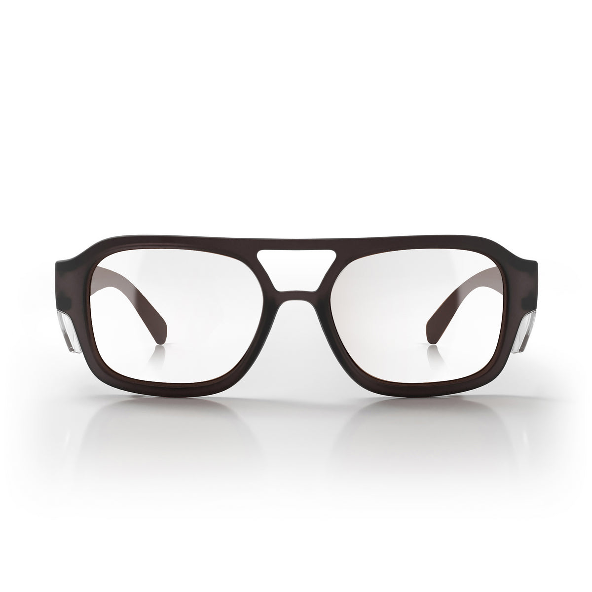 SafeStyle Skylines prescription safety glasses in Chocolate — front view