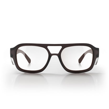 SafeStyle Skylines prescription safety glasses in Chocolate — front view
