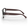 SafeStyle Skylines prescription safety glasses in Chocolate — side view