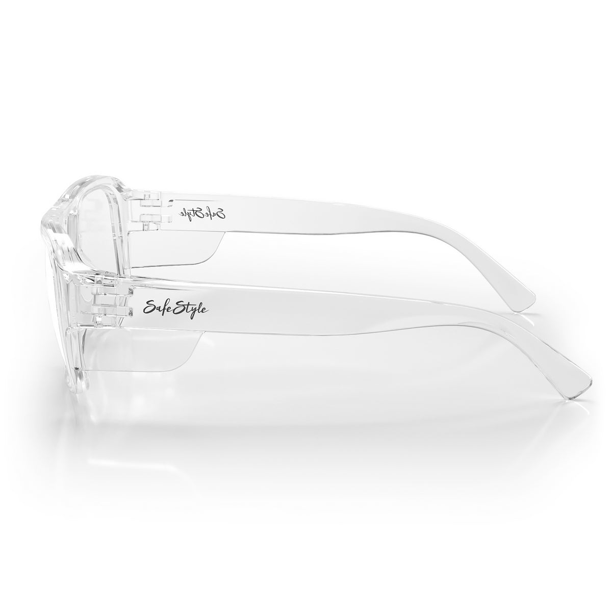 SafeStyle Skylines prescription safety glasses in Clear — side view