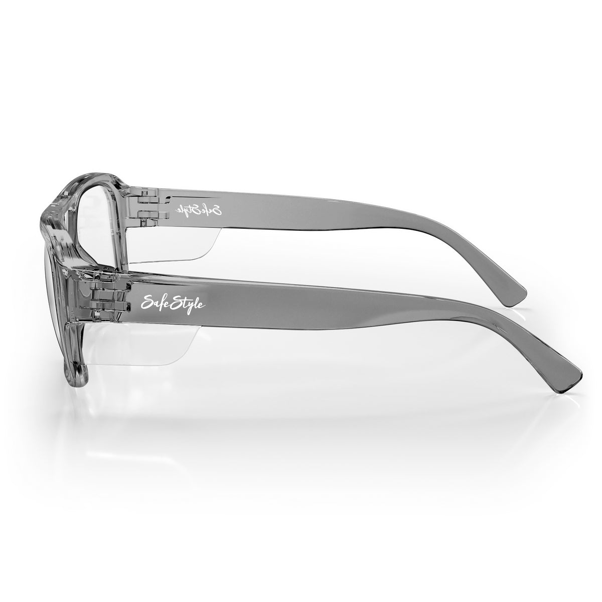 SafeStyle Skylines prescription safety glasses in Graphite — side view