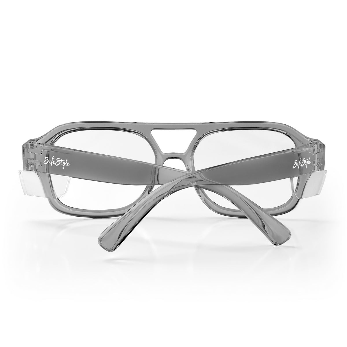 SafeStyle Skylines prescription safety glasses in Graphite — back view