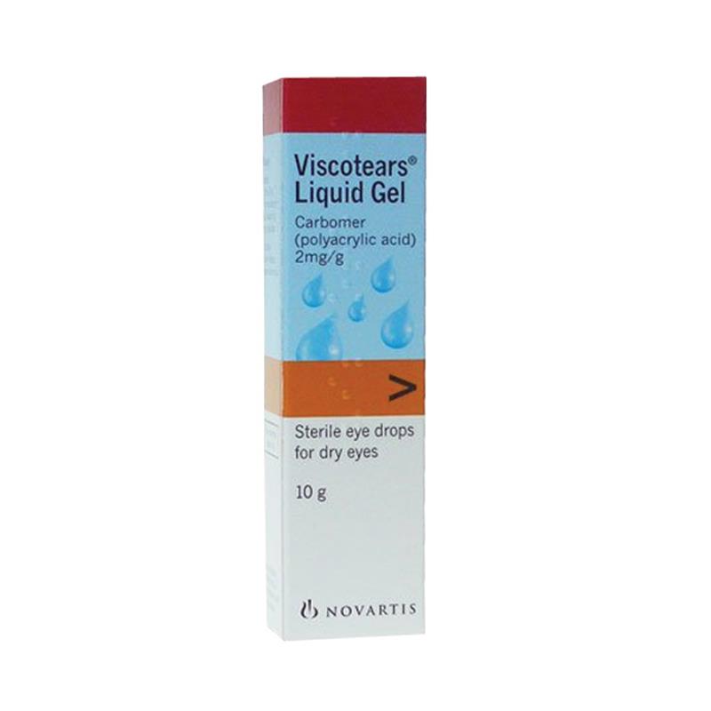 Viscotears Liquid Eye Lubricating Gel 10g box and tube
