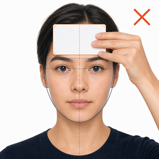 Card corners incorrectly covered by fingers