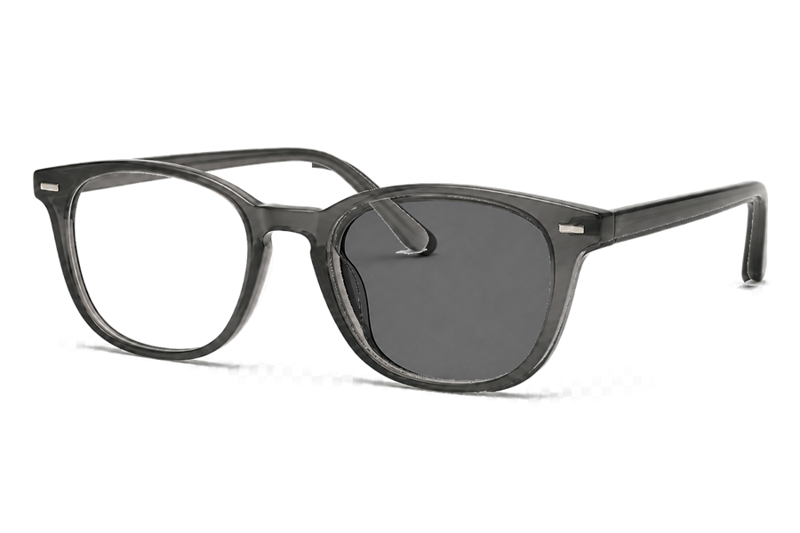 Optical frame with one clear lens and one darkened lens
