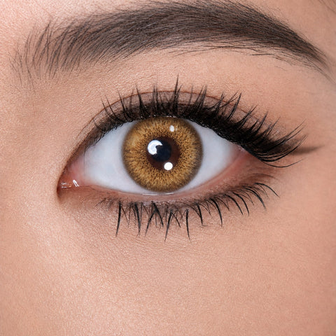 Alcon Air Optix Colors Honey contact lens on eye