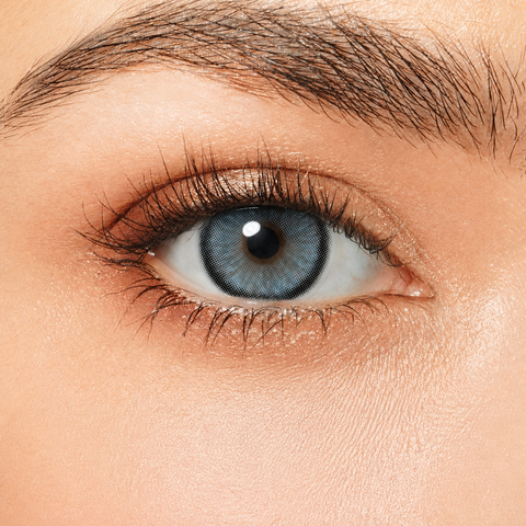 Magister Diamond N Pacific Blue coloured contact lens worn on eye