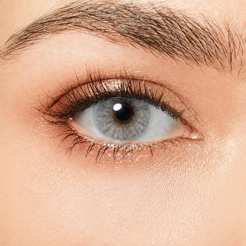 Magister Queen Icy Gray coloured contact lens worn on eye