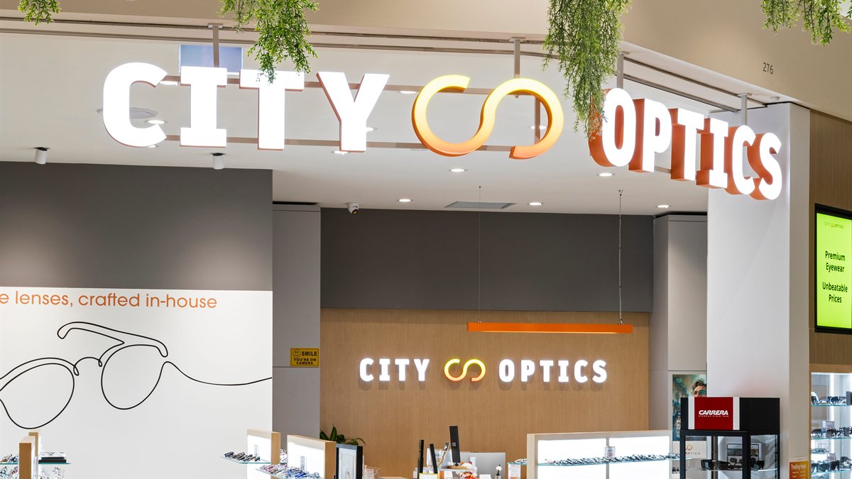 City Optics store interior and signage